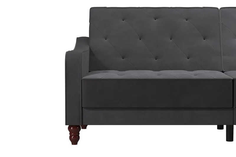 Vintage Tufted 2-seters Sovesofa Grå - Novogratz - Møbler - Sofaer - Sovesofaer - 2 seters sovesofa
