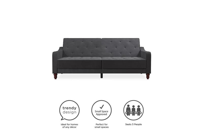 Vintage Tufted 2-seters Sovesofa Grå - Novogratz - Møbler - Sofaer - Sovesofaer - 2 seters sovesofa