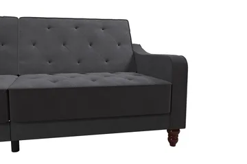 Vintage Tufted 2-seters Sovesofa Grå - Novogratz - Møbler - Sofaer - Sovesofaer - 2 seters sovesofa