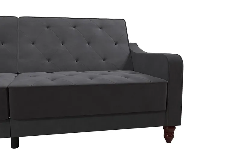 Vintage Tufted 2-seters Sovesofa Grå - Novogratz - Møbler - Sofaer - Sovesofaer - 2 seters sovesofa