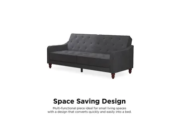 Vintage Tufted 2-seters Sovesofa Grå - Novogratz - Møbler - Sofaer - Sovesofaer - 2 seters sovesofa