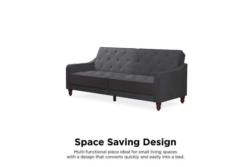 Vintage Tufted 2-seters Sovesofa Grå - Novogratz - Møbler - Sofaer - Sovesofaer - 2 seters sovesofa