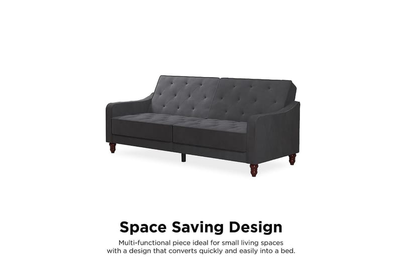 Vintage Tufted 2-seters Sovesofa Grå - Novogratz - Møbler - Sofaer - Sovesofaer - 2 seters sovesofa