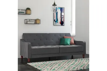 Vintage Tufted 2-seters Sovesofa Grå - Novogratz - Møbler - Sofaer - Sovesofaer - 2 seters sovesofa