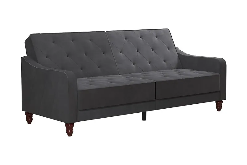 Vintage Tufted 2-seters Sovesofa Grå - Novogratz - Møbler - Sofaer - Sovesofaer - 2 seters sovesofa