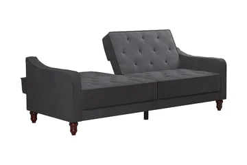 Vintage Tufted 2-seters Sovesofa Grå - Novogratz - Møbler - Sofaer - Sovesofaer - 2 seters sovesofa
