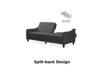 Vintage Tufted 2-seters Sovesofa Grå - Novogratz - Møbler - Sofaer - Sovesofaer - 2 seters sovesofa