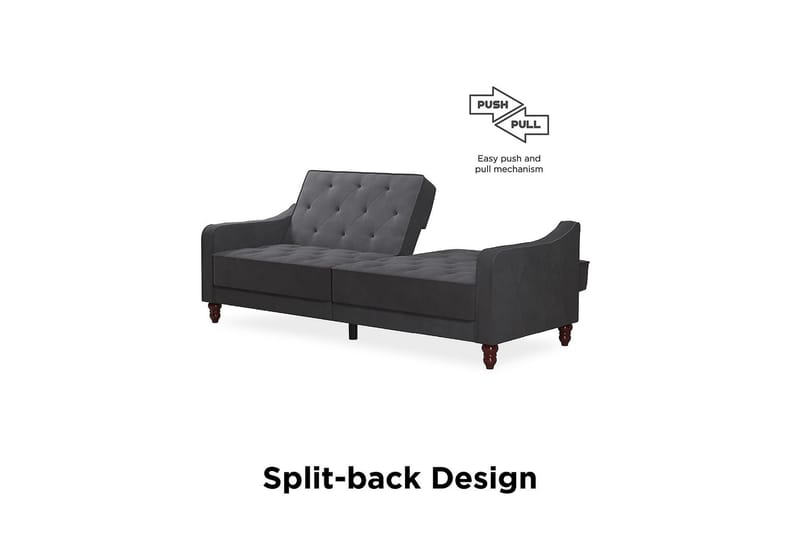 Vintage Tufted 2-seters Sovesofa Grå - Novogratz - Møbler - Sofaer - Sovesofaer - 2 seters sovesofa