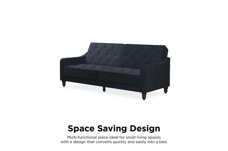 Vintage Tufted 2-seters Sovesofa Marineblå - Novogratz - Møbler - Sofaer - Sovesofaer - 2 seters sovesofa