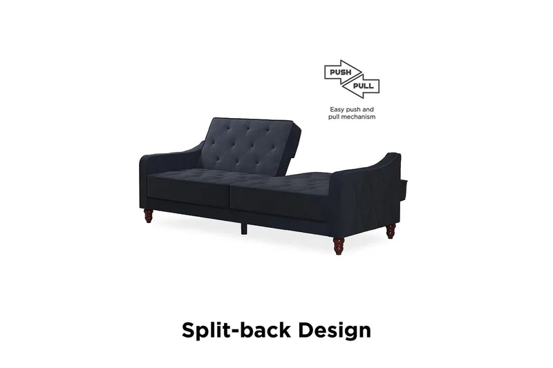 Vintage Tufted 2-seters Sovesofa Marineblå - Novogratz - Møbler - Sofaer - Sovesofaer - 2 seters sovesofa