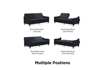 Vintage Tufted 2-seters Sovesofa Marineblå - Novogratz - Møbler - Sofaer - Sovesofaer - 2 seters sovesofa