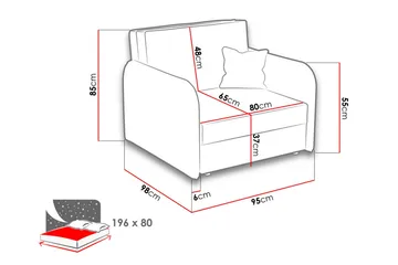 Viva Sovelenestol - Svart/Grå - Møbler - Sofaer - Sovesofaer - 2 seters sovesofa