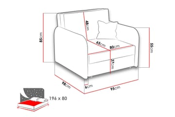 Viva Sovelenestol - Svart/Grå - Møbler - Sofaer - Sovesofaer - 2 seters sovesofa