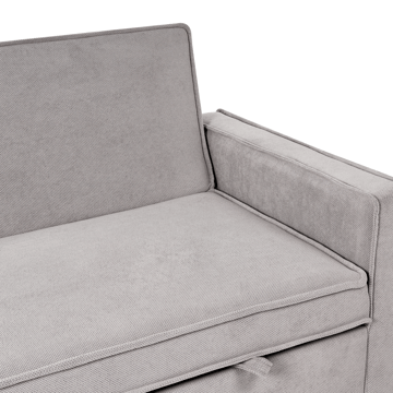 2-seters Uttrekkbar Sovesofa 137x179 cm med Hjul i Stoff - Grå - Møbler - Sofaer - Sovesofaer - 2 seters sovesofa