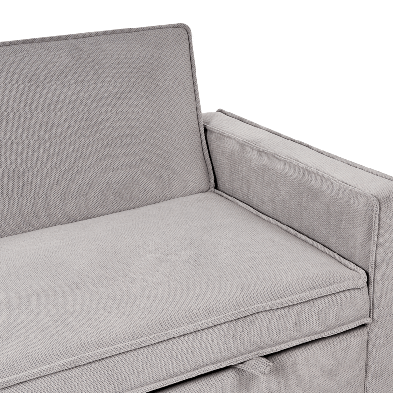 2-seters Uttrekkbar Sovesofa 137x179 cm med Hjul i Stoff - Grå - Møbler - Sofaer - Sovesofaer - 2 seters sovesofa