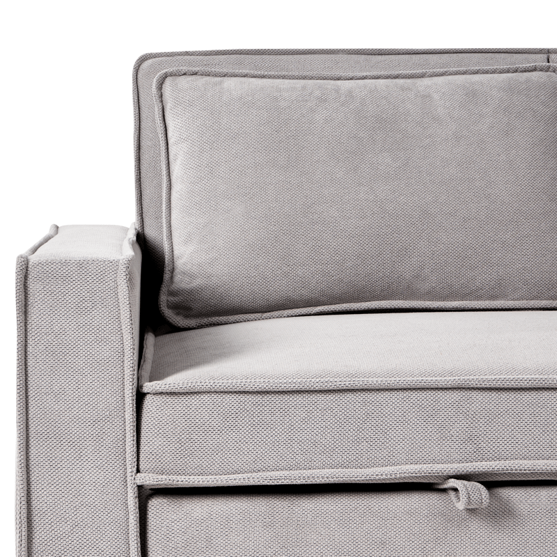 2-seters Uttrekkbar Sovesofa 137x179 cm med Hjul i Stoff - Grå - Møbler - Sofaer - Sovesofaer - 2 seters sovesofa