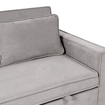 2-seters Uttrekkbar Sovesofa 137x179 cm med Hjul i Stoff - Grå - Møbler - Sofaer - Sovesofaer - 2 seters sovesofa