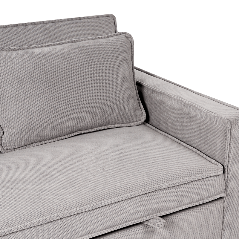 2-seters Uttrekkbar Sovesofa 137x179 cm med Hjul i Stoff - Grå - Møbler - Sofaer - Sovesofaer - 2 seters sovesofa