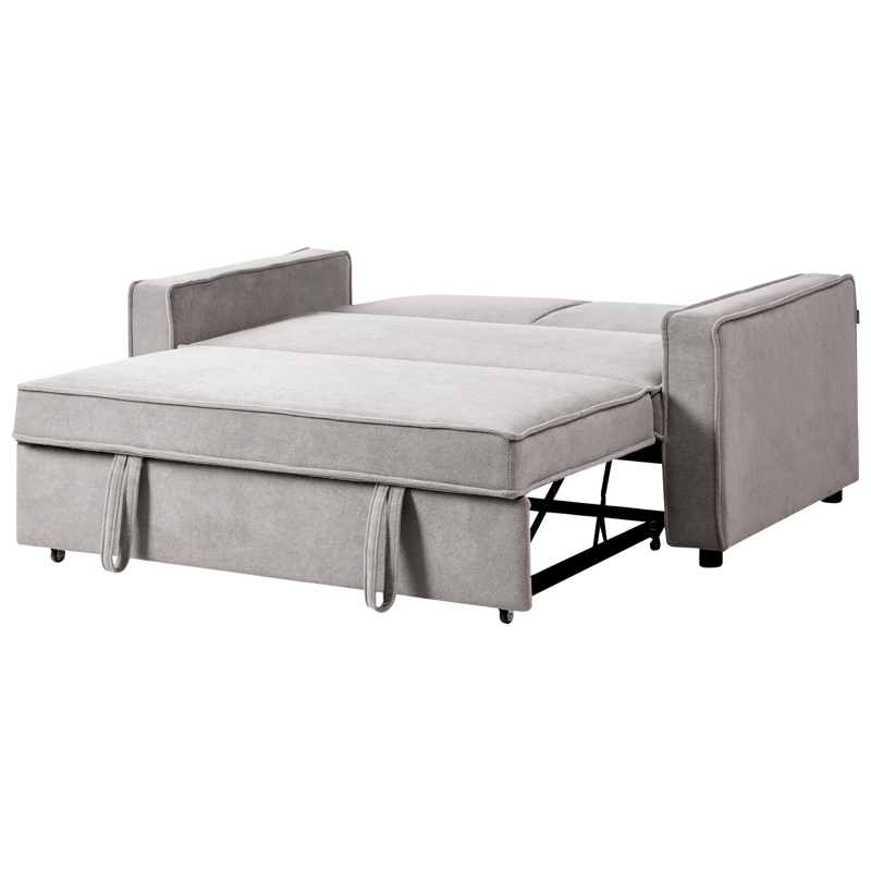 2-seters Uttrekkbar Sovesofa 137x179 cm med Hjul i Stoff - Grå - Møbler - Sofaer - Sovesofaer - 2 seters sovesofa