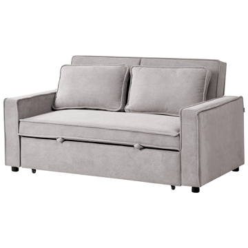 2-seters Uttrekkbar Sovesofa 137x179 cm med Hjul i Stoff - Grå - Møbler - Sofaer - Sovesofaer - 2 seters sovesofa