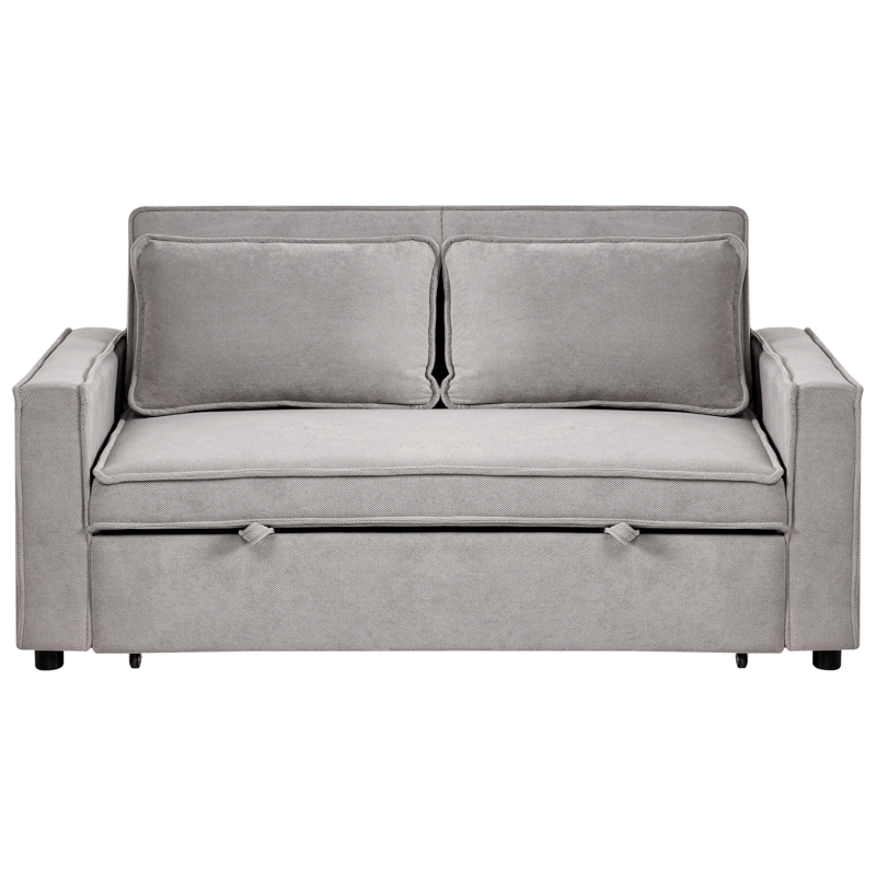 2-seters Uttrekkbar Sovesofa 137x179 cm med Hjul i Stoff, Grå