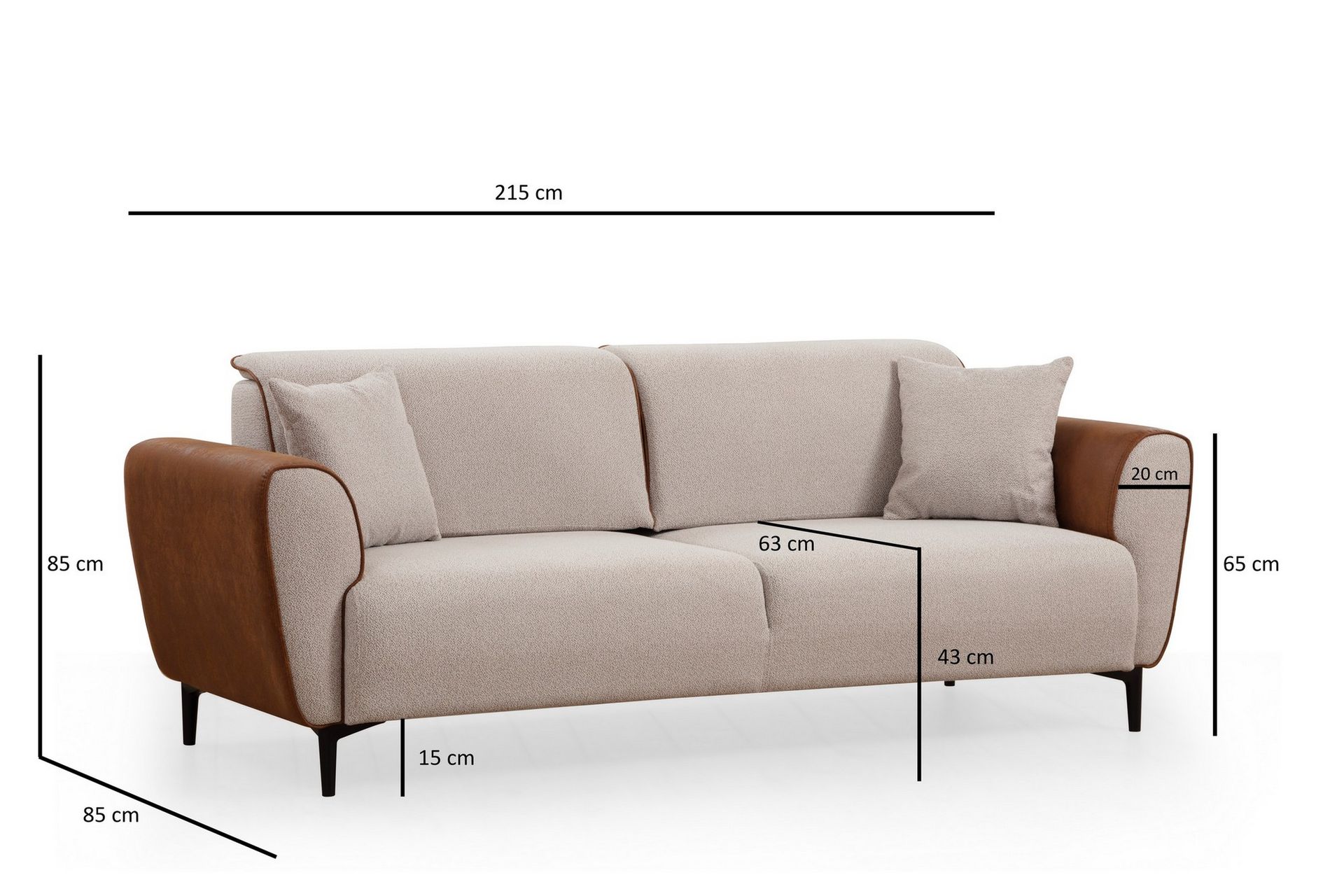 3-seter Sovesofa Demeden - Beige - Møbler - Sofaer - Sovesofaer - 3 seters sovesofa