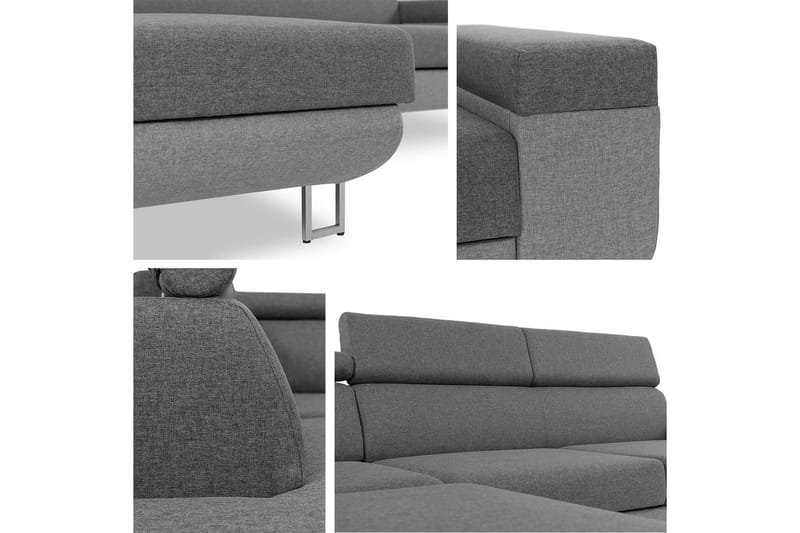 3-seters Hjønresovesofa Argueso - Grå - Møbler - Sofaer - Sovesofaer - Langsgående sovesofa