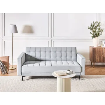 3-seters Sjeselongsofa Aberdeen - Grå, svart/ Fløyel - Møbler - Sofaer - Sovesofaer - 3 seters sovesofa