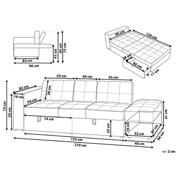 3-seters sofa Falster - Brun - Møbler - Sofaer - Sovesofaer - 3 seters sovesofa
