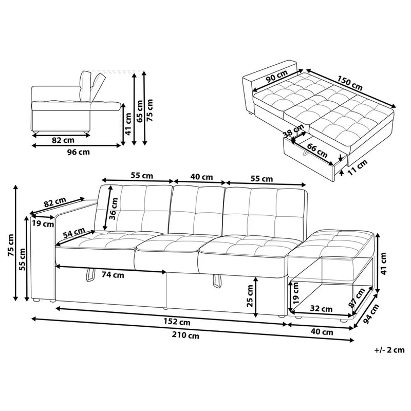 3-seters sofa Falster - Brun - Møbler - Sofaer - Sovesofaer - 3 seters sovesofa