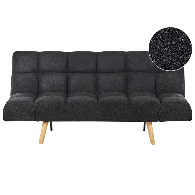 3-seters sofa Ingaro, Svart, lyst tre
