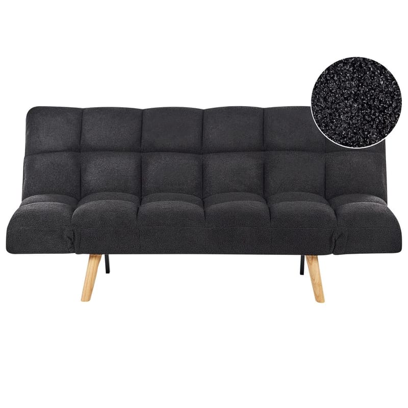 3-seters sofa Ingaro, Svart, lyst tre