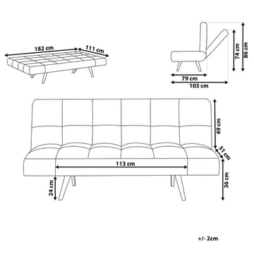 3-seters sofa Ingaro - Svart, lyst tre - Møbler - Sofaer - Sofagrupper