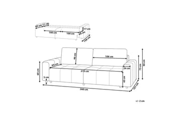 3-seters sofa Innvik - Brun, 213x156 cm - Møbler - Sofaer - Sovesofaer - 2 seters sovesofa