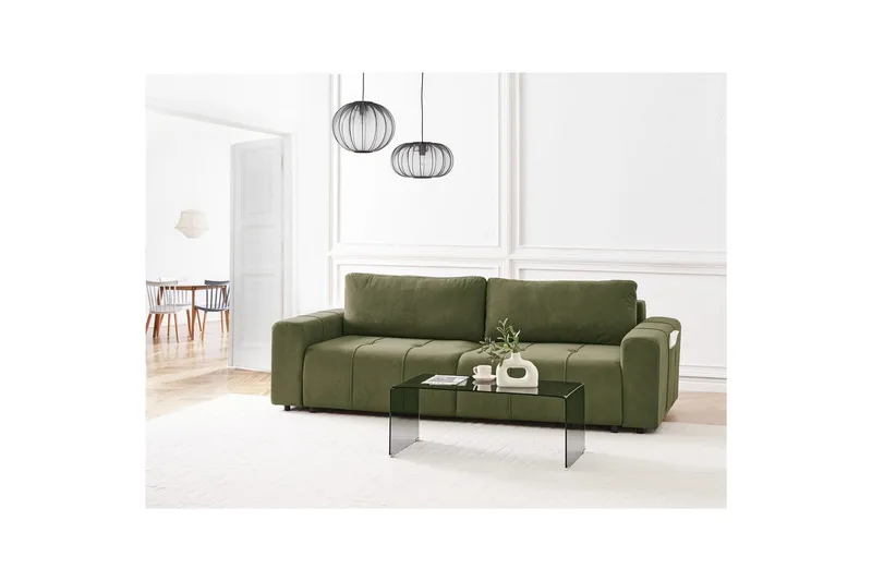 3-seters sofa Innvik - Grønn, 213x156 cm - Møbler - Sofaer - Sovesofaer - 2 seters sovesofa