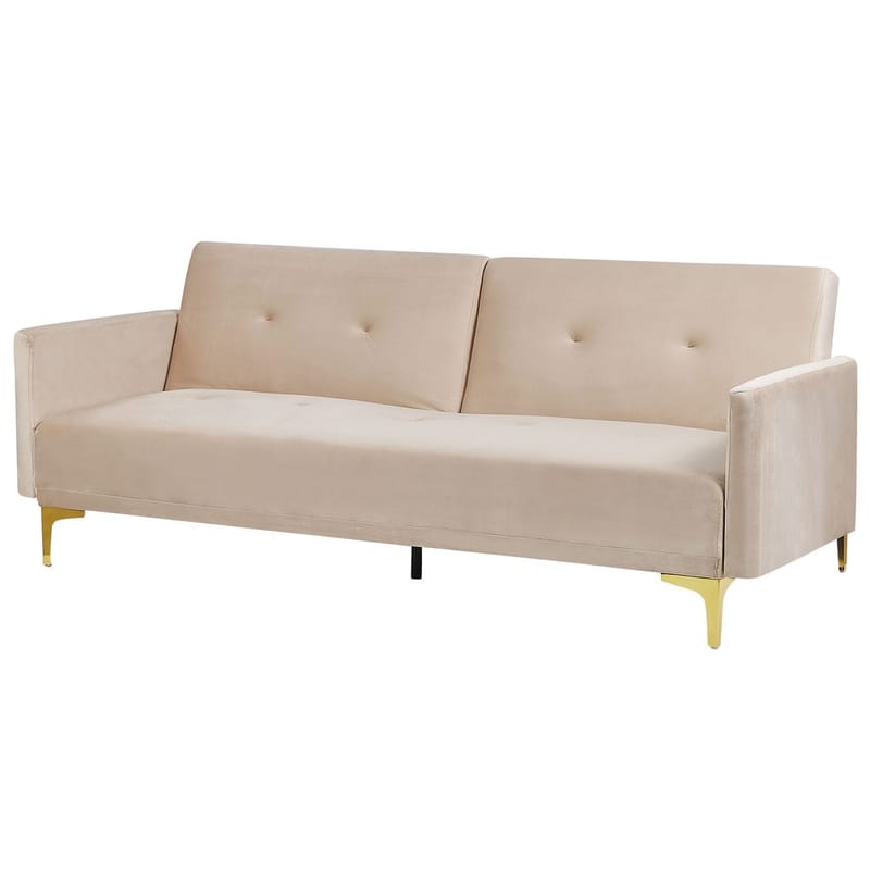 3-seters sofa Lucan - Beige, gull - Møbler - Sofaer - Sovesofaer - 3 seters sovesofa