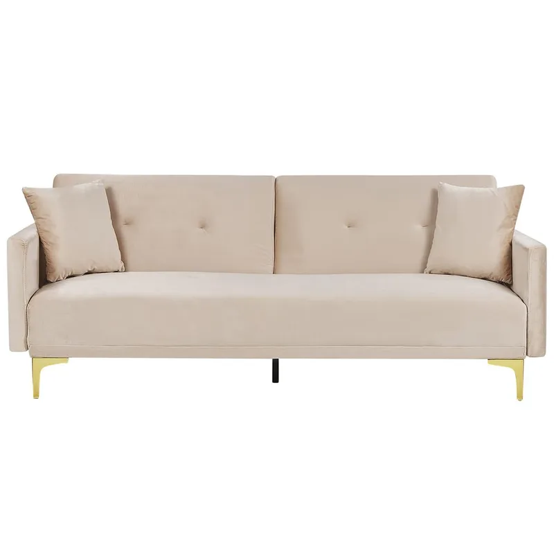 3-seters sofa Lucan - Beige, gull - Møbler - Sofaer - Sovesofaer - 3 seters sovesofa