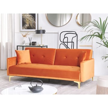 3-seters sofa Lucan - Oransje, Gull - Møbler - Sofaer - Sovesofaer - 3 seters sovesofa