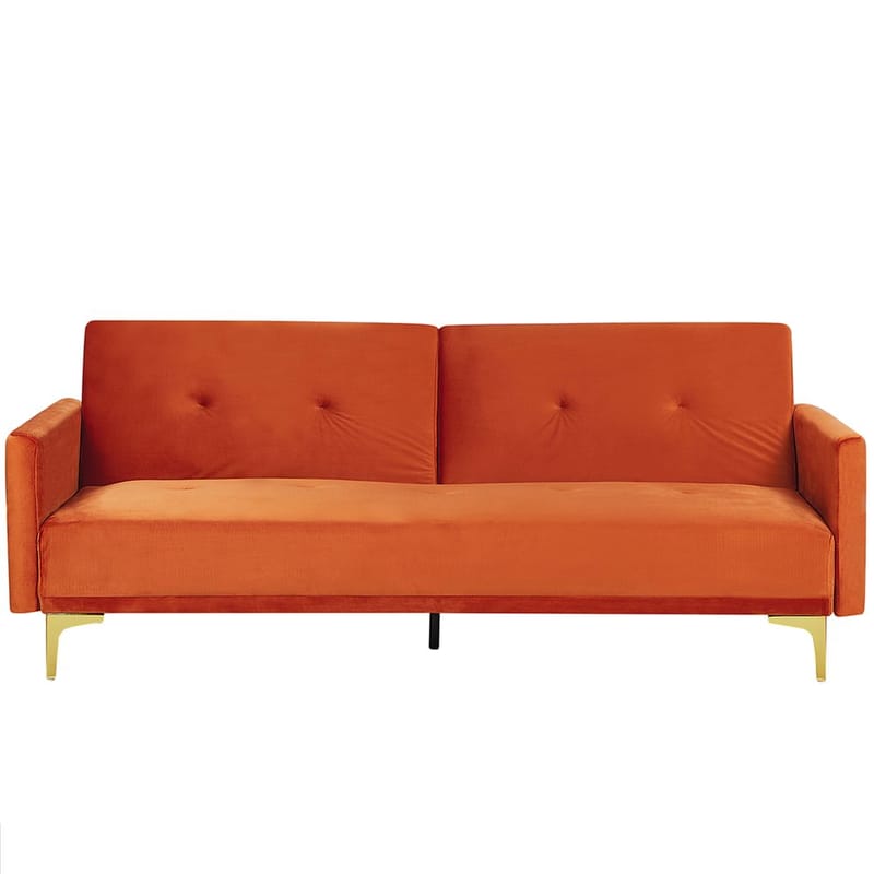 3-seters sofa Lucan - Oransje, Gull - Møbler - Sofaer - Sovesofaer - 3 seters sovesofa