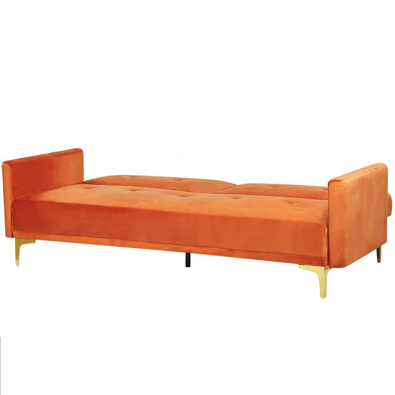 3-seters sofa Lucan - Oransje, Gull - Møbler - Sofaer - Sovesofaer - 3 seters sovesofa