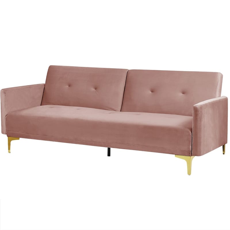 3-seters sofa Lucan - Rosa, Gull - Møbler - Sofaer - Sovesofaer - 3 seters sovesofa