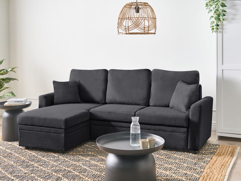 3-seters sofa Nassjo høyrevendt - Svart - Møbler - Sofaer - Sovesofaer - Langsgående sovesofa
