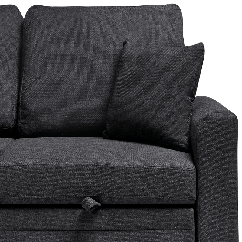 3-seters sofa Nassjo høyrevendt - Svart - Møbler - Sofaer - Sovesofaer - Langsgående sovesofa