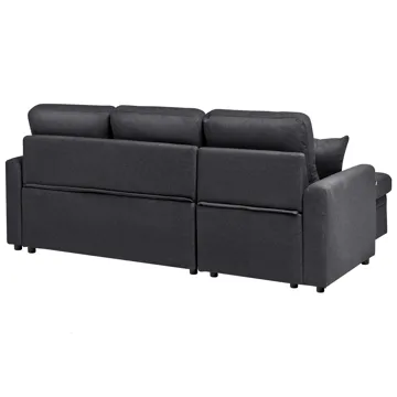 3-seters sofa Nassjo høyrevendt - Svart - Møbler - Sofaer - Sovesofaer - Langsgående sovesofa