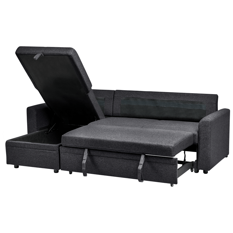 3-seters sofa Nassjo høyrevendt - Svart - Møbler - Sofaer - Sovesofaer - Langsgående sovesofa