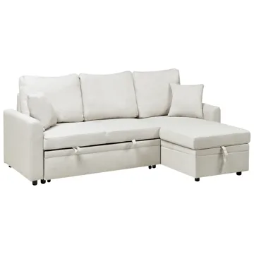 3-seters sofa Nassjo venstrevendt - Lys beige - Møbler - Sofaer - Sovesofaer - Langsgående sovesofa