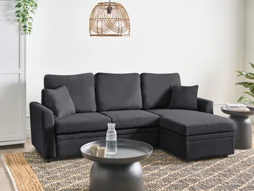 3-seters sofa Nassjo venstrevendt - Svart - Møbler - Sofaer - Sovesofaer - Langsgående sovesofa
