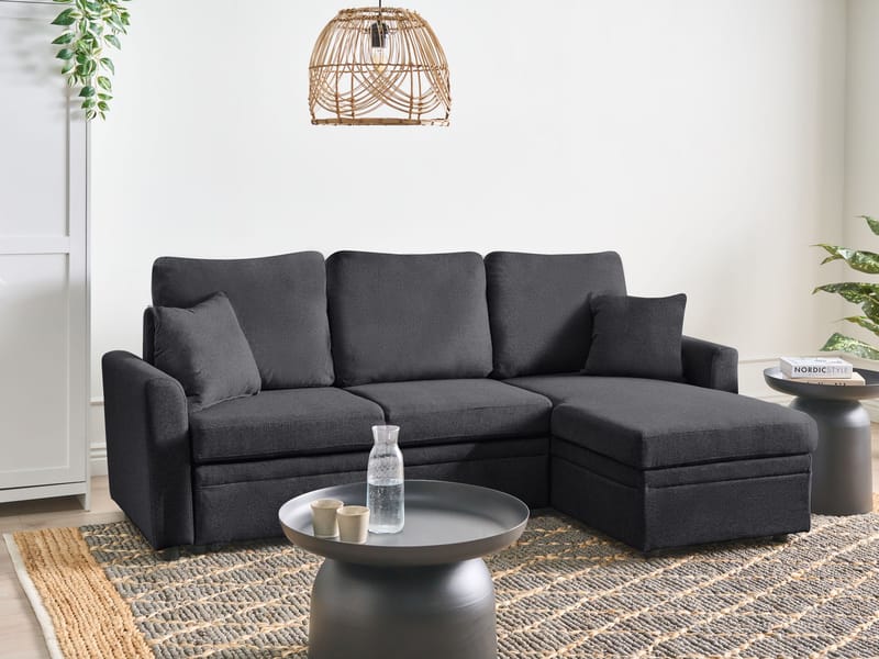 3-seters sofa Nassjo venstrevendt - Svart - Møbler - Sofaer - Sovesofaer - Langsgående sovesofa