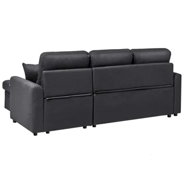 3-seters sofa Nassjo venstrevendt - Svart - Møbler - Sofaer - Sovesofaer - Langsgående sovesofa