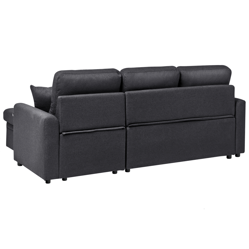 3-seters sofa Nassjo venstrevendt - Svart - Møbler - Sofaer - Sovesofaer - Langsgående sovesofa